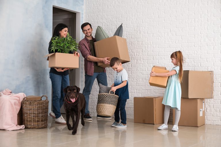 family moving into new house